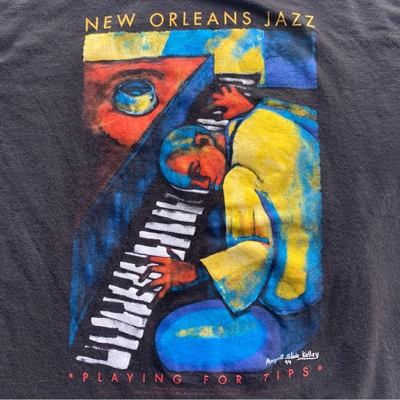 Vintage New Orleans Jazz Graphic T Shirt - Picture 4 of 5